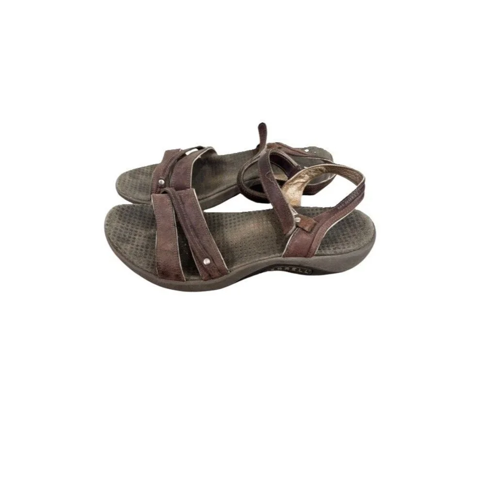 Merrell Dahlia Comfort Sandals Womens 8 Brown Leather Coffee Bean Walking